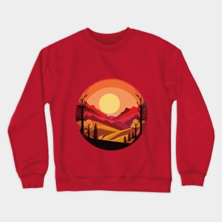 Mystical Forest Sunset: A Captivating Painting of Nature's Magic Crewneck Sweatshirt